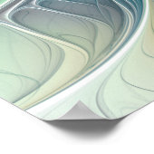 Blühen Fantasy Modern Blue Green Fraktal Blume Poster (Ecke)