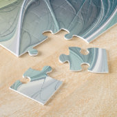Blühen Fantasy Modern Blue Green Fraktal Blume Puzzle (Seite)