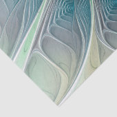 Blühen Fantasy Modern Blue Green Fraktal Blume Seidenpapier (Detail)