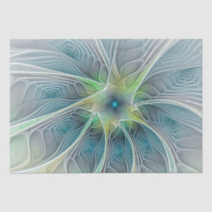 Blühen Fantasy Modern Blue Green Fraktal Blume Seidenpapier