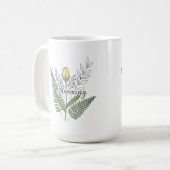 "Blühen", floral und botanisch Kaffeetasse (Vorderseite Links)