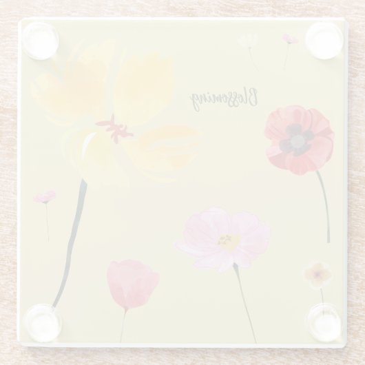 Blühen Glasuntersetzer (Rückseite)