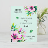 Blühen in deinen Tag Feiertagskarte (Stehend Vorderseite)