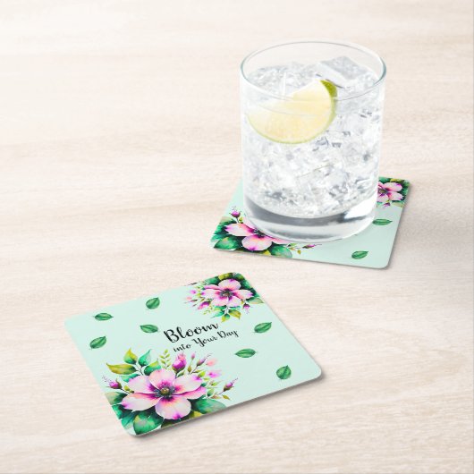 Blühen in deinen Tag Rechteckiger Pappuntersetzer (Vor Ort)