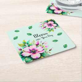 Blühen in deinen Tag Rechteckiger Pappuntersetzer