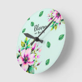 Blühen in deinen Tag Runde Wanduhr (Winkel)