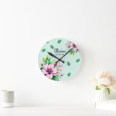 Blühen in deinen Tag Runde Wanduhr (Zuhause)