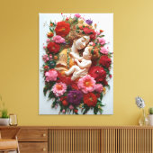 Blühen in der Hingabe Goddess & Baby Leinwanddruck (Insitu (Wohnzimmer))