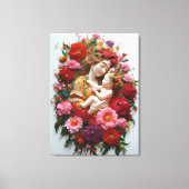 Blühen in der Hingabe Goddess & Baby Leinwanddruck (Vorderseite)