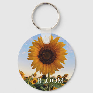 Blühen mit Freude - Sonnenblumen aufblühen Schlüsselanhänger
