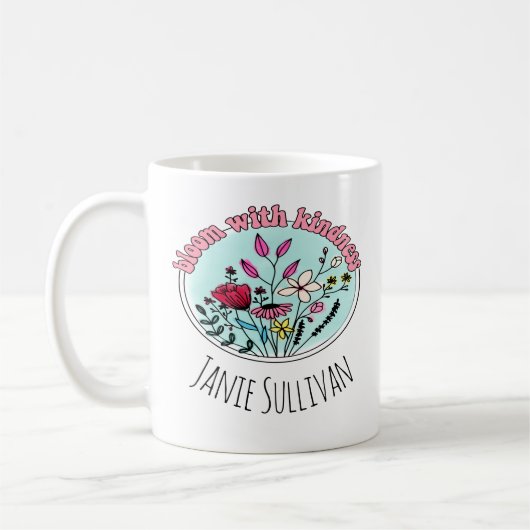 Blühen mit Freundlichkeit und wilde Blume Kaffeetasse (Links)