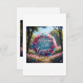 Blühen mit Gnade" Blumenzauberposter - Wachstum & Dankeskarte (Vorne/Hinten)