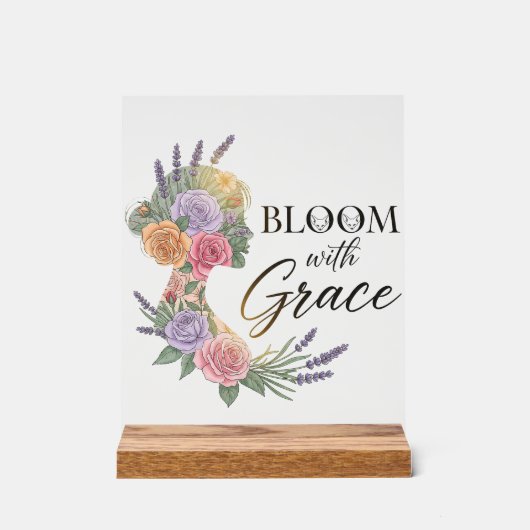 Blühen mit Grace Elegante Silhouette Acrylschild (Vorderseite)