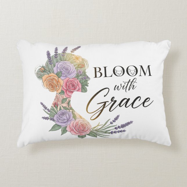 Blühen mit Grace Elegante Silhouette Dekokissen (Vorderseite)