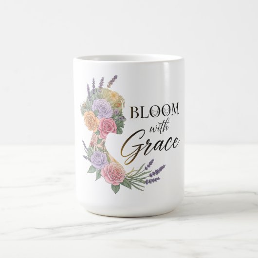 Blühen mit Grace Elegante Silhouette Kaffeetasse (Mittel)