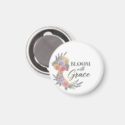 Blühen mit Grace Elegante Silhouette Magnet (Vorderseite/Rückseite)