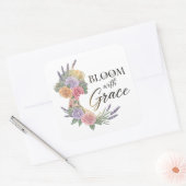 Blühen mit Grace Elegante Silhouette Quadratischer Aufkleber (Umschlag)