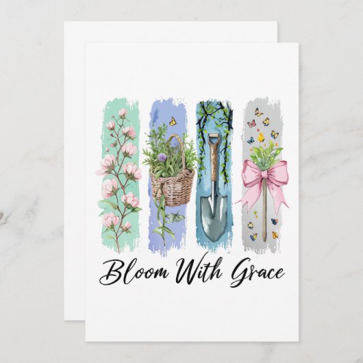 Blühen mit Grace Garden Einladung (Vorne/Hinten)