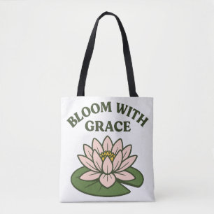 Blühen mit Grace - Minimalistische rosa Wasserlili Tasche