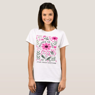 Blühen mit Hoffnung für ein Brustkrebs-Bewusstsein T-Shirt