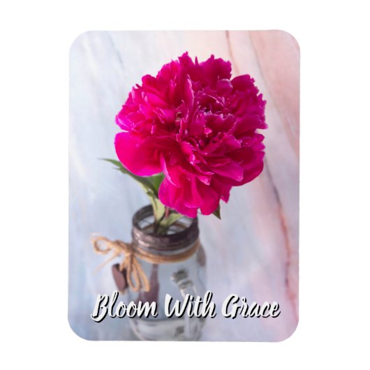 Blühen mit Lila Peony in Vase Magnet (Vertikal)