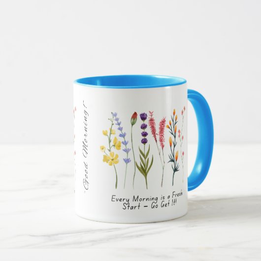 Blühen mit Positivität_Motivierend Wildblume Tasse (VorderseiteRechts)