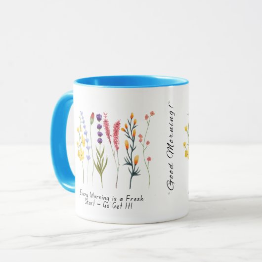 Blühen mit Positivität_Motivierend Wildblume Tasse (Vorderseite Links)