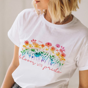 Blühen mit pride LGBTQ Wasserfarben-Wildblumen Tri-Blend Shirt