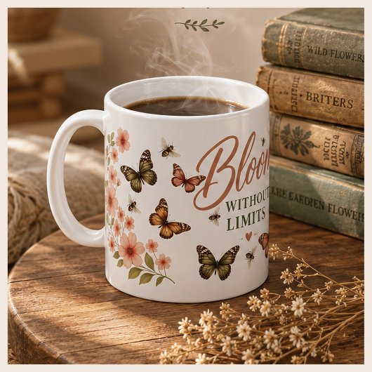 Blühen ohne Grenzen Grafik Boho Kaffeetasse