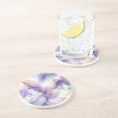 Blühen Orchid Lila Wasserfarbe Abstrakte Kunst Getränkeuntersetzer (Seite)