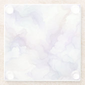 Blühen Orchid Lila Wasserfarbe Abstrakte Kunst Glasuntersetzer (Rückseite)