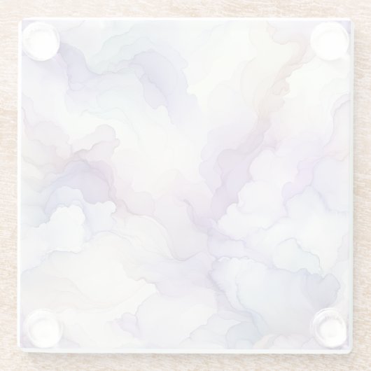 Blühen Orchid Lila Wasserfarbe Abstrakte Kunst Glasuntersetzer (Rückseite)