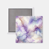 Blühen Orchid Lila Wasserfarbe Abstrakte Kunst Magnet (Vorderseite/Rückseite)