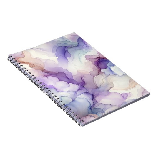 Blühen Orchid Lila Wasserfarbe Abstrakte Kunst Notizblock (Rechte Seite)