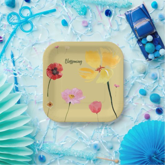 Blühen Pappteller (Party)