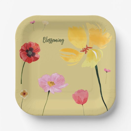 Blühen Pappteller (Vorderseite)