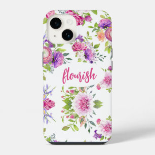 Blühen Pink Purpur Elegant Floral Wasserfarbe iPhone 14 Hülle