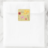 Blühen Quadratischer Aufkleber (Tasche)