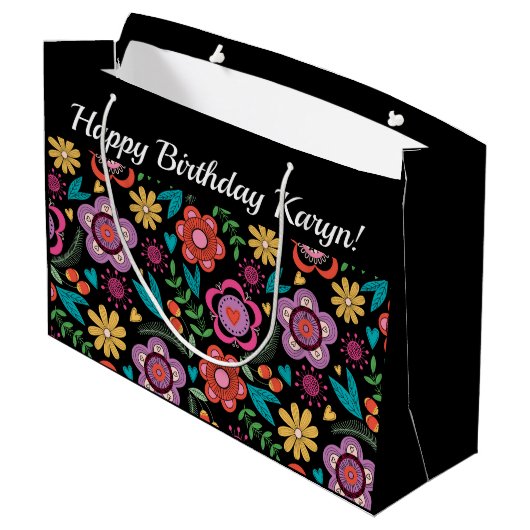 Blühen Schöne Geschenktasche Große Geschenktüte (Rückseite Schrägansicht)
