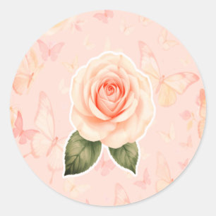 Blühen Sie elegant Minimaler Blumenaufkleber — Ele Runder Aufkleber