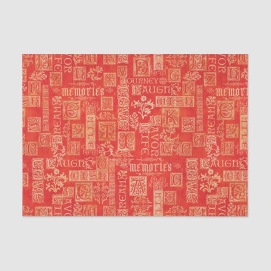 Blühen Sie Entwurfs-Vers-Herbstfarben Seidenpapier (Vorderseite)