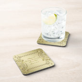 Blühen Sie Hochzeits-Jahrestag des Gold50. Getränkeuntersetzer (Rechte Seite)