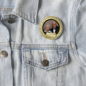 Blühen Sie Hochzeits-Jahrestags-Foto des Button (Beispiel)