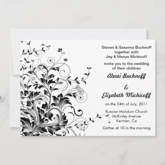 Blühen Sie Hochzeitseinladung Einladung (Vorderseite)