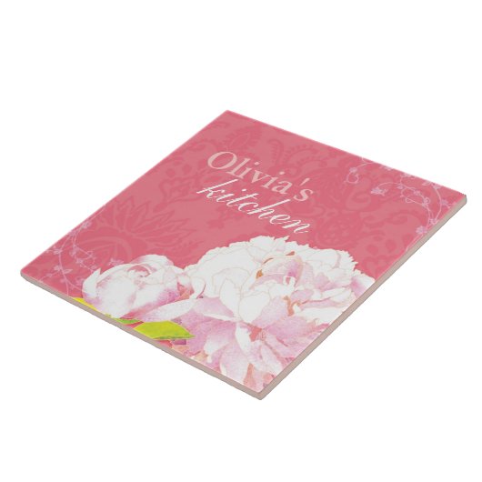 Blühen Sie korallenroten Fliese (Seite)