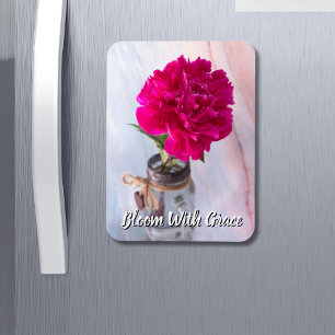 Blühen Sie mit Anmut Lila Pfingstrose in der Vase Magnet