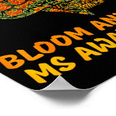 Blühen Sie MS-Bewusstsein Gehirn floral Multiple S Poster (Ecke)