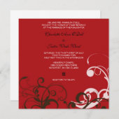 blühen Sie; rote Hochzeit Einladung (Vorne/Hinten)