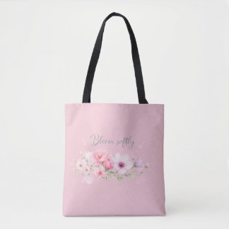 Blühen Sie sanft – Pastell-Wasserfarben-Blumen Tasche