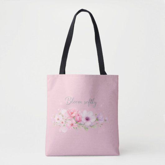 Blühen Sie sanft – Pastell-Wasserfarben-Blumen Tasche (Vorderseite)